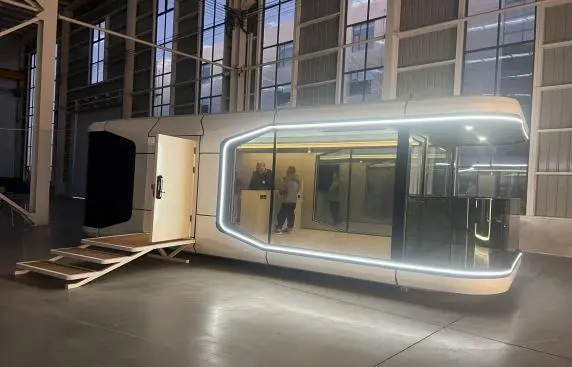 Capsule modules being prepared inside a production facility